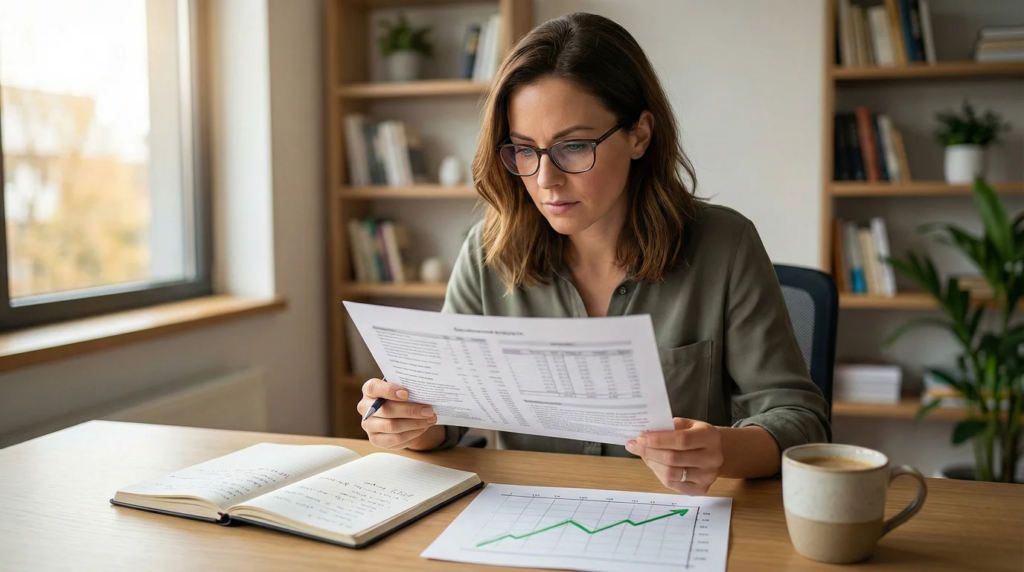 Profissional a fazer análise matemática estratégica para apostas de valor com anotações e gráficos